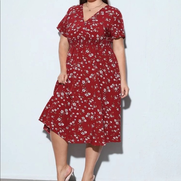 Boho plus size floral print A line dress - Picture 15 of 15